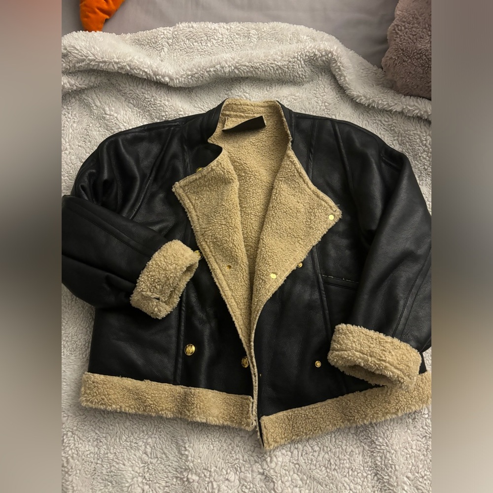 Black and Tan Shearling Jacket